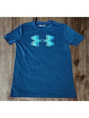 Designer boys medium clothes blue under armour athletic drifit shirt